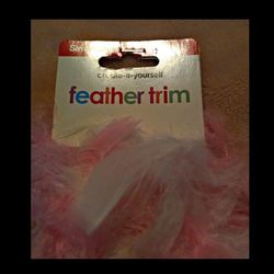 💝NEW  6t PINK & WHITE  FEATHER  BOA