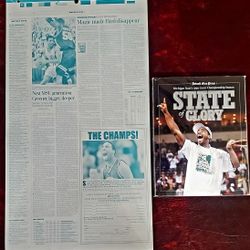 *Rare 2000 MSU 🏀 Championship Detroit Free Press Book & Printing Plate Bundle