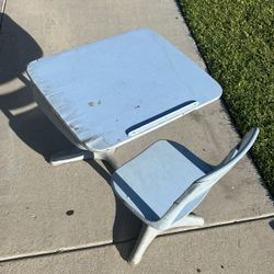 Vintage Antique Student Desk With Chair 