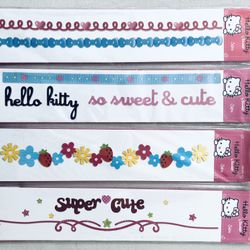 lot of 4 sizzix sizzlit decorative strip dies - sanrio HELLO KITTY