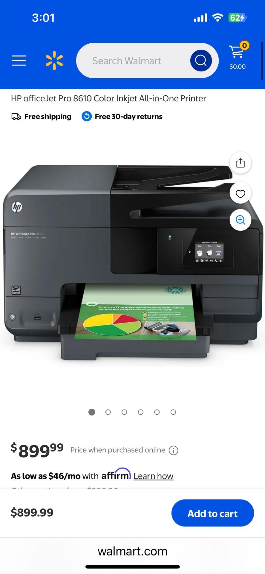 All-in-one HP 8610 OfficeJet Pro (printer / scanner / fax / wi-fi capable)