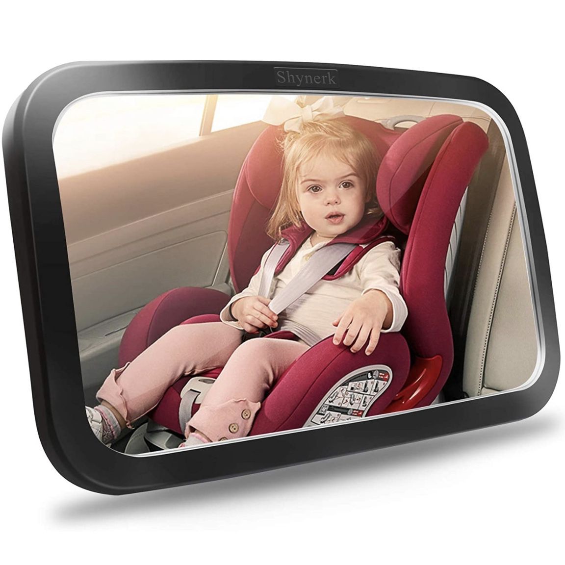Shynerk Baby Car Mirror, Safety Car Seat Mirror for Rear Facing Infant with Wide Crystal Clear View, Shatterproof, Fully Adjustable