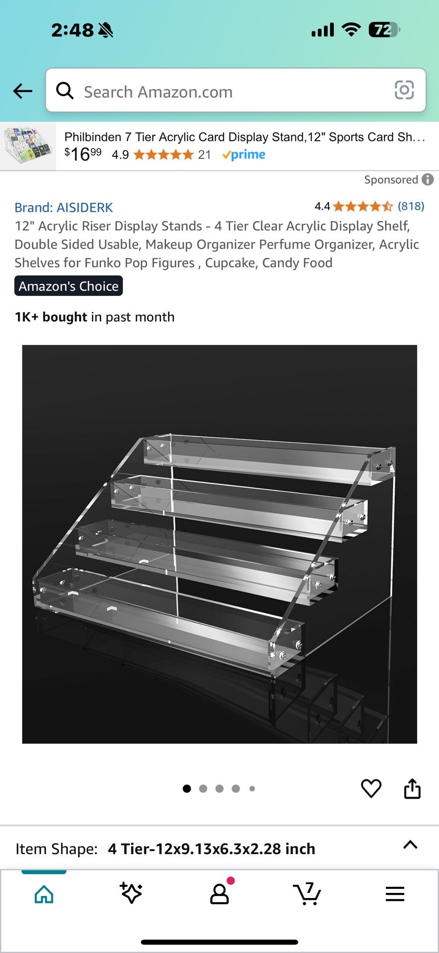Make Up Organizer, Display 13-16 Pc Available