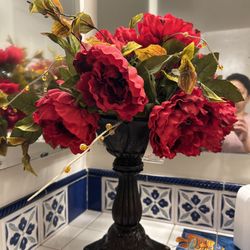 Elegant red floral arrangements Set Of 2