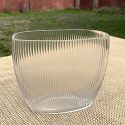 Ribbed Glass Flower Vase