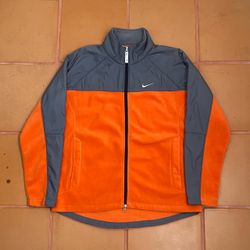 Vintage 2000’s Nike Orange Fleece Jacket Size Large