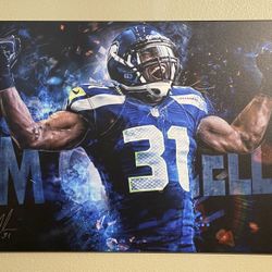 Kam Chancellor Signed Canvas Autographed