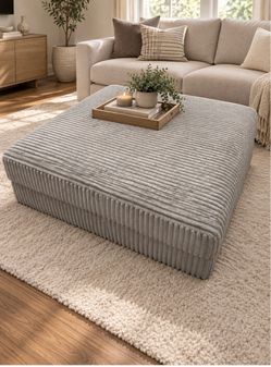 Oversized grey ottoman