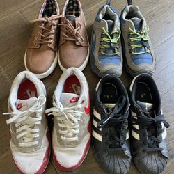 Boys Size 4 Shoes, 4 Pairs
