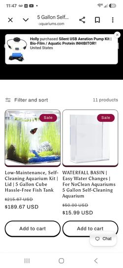 NoClean Aquariums 5 gal. With Reservoir and Lid
