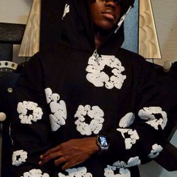 Black Denim Tear Hoodie