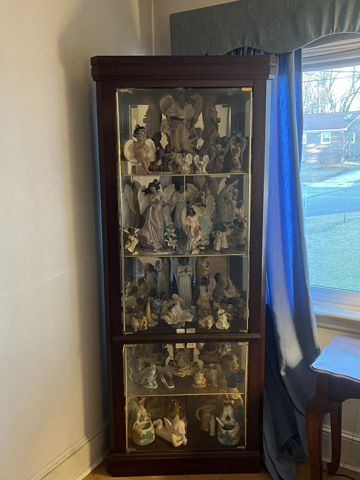 Corner Cabinet W/Collectible Angels