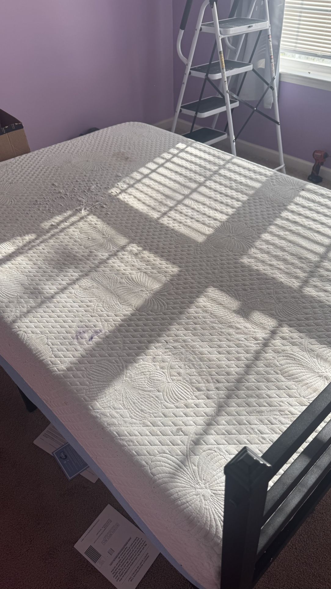 Full Sized Memory Foam Mattress With Frame