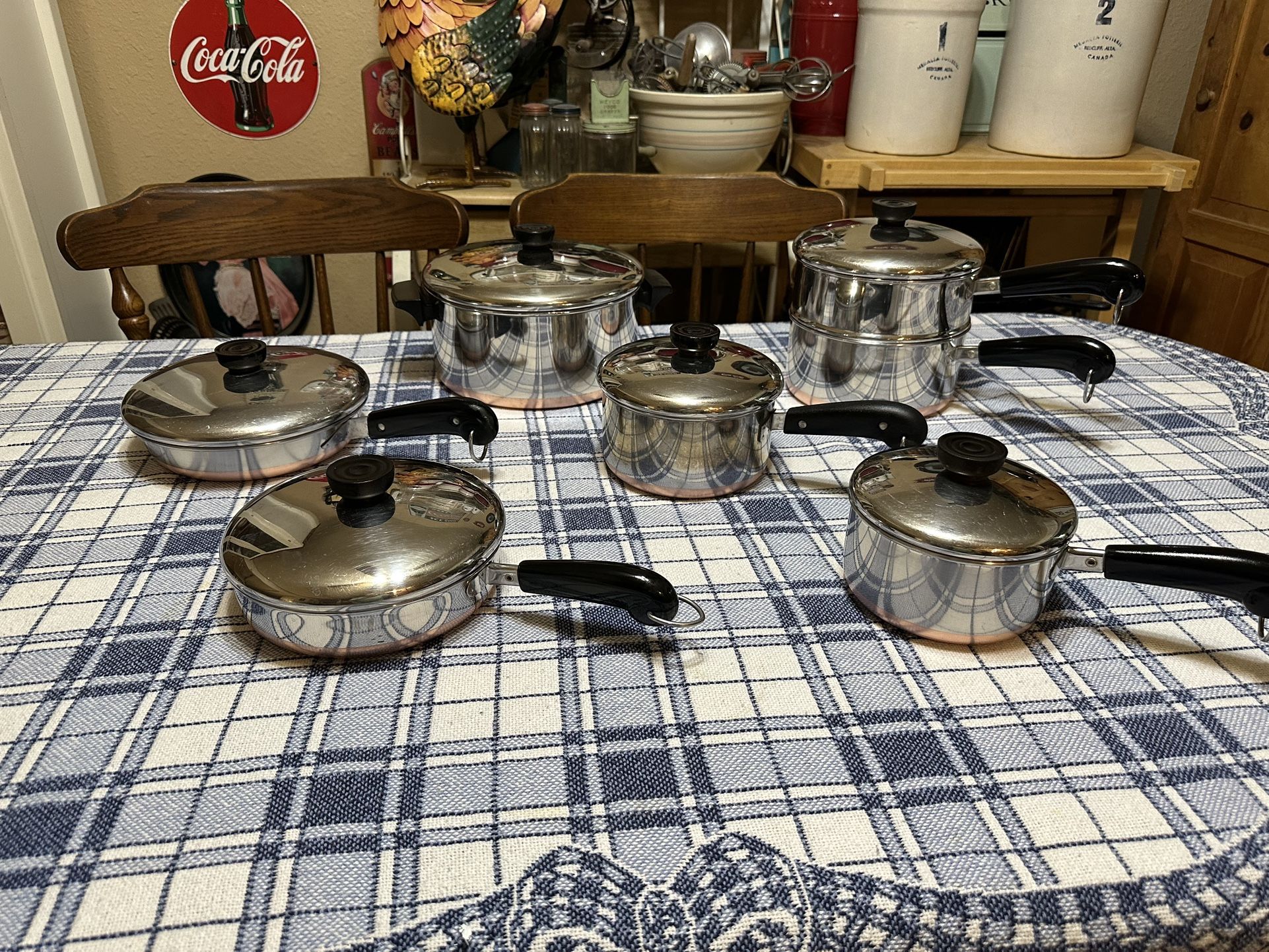 Revere Ware Copper Bottom Cookware Set