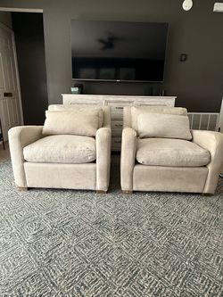 Restoration Hardware Linen Chairs (2 / Pair)