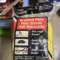 Braided Poly Rope 1/4” X 50 Feet Floating Rope