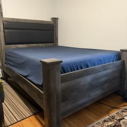 Bedroom Set. Queen Size Bed With Mattress & Box Spring. Drawer And Dresser