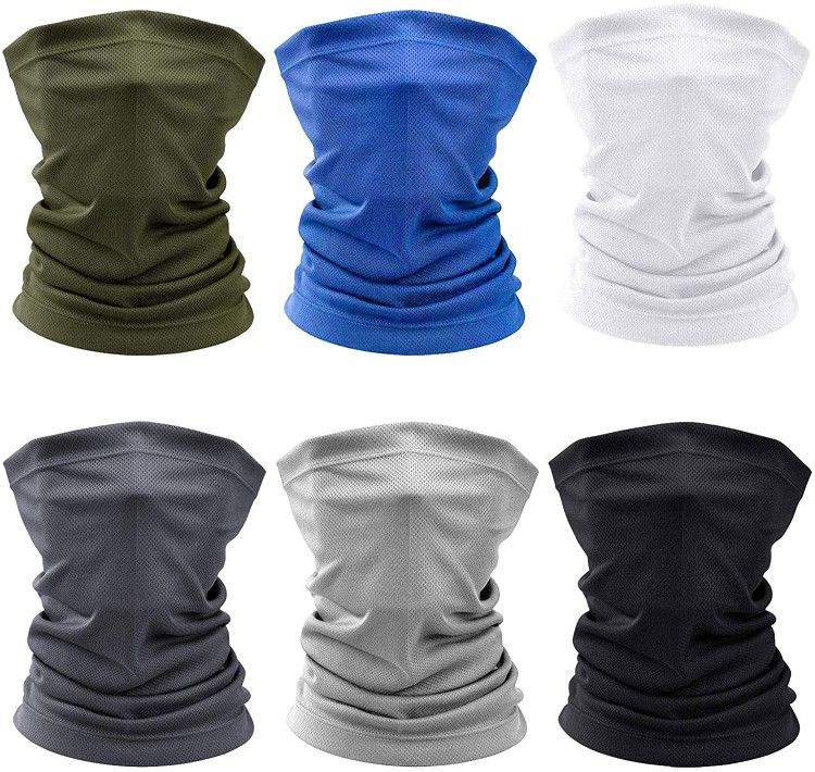 6 Pieces Face Cover Sun UV Protection Face Mask Neck Gaiter Scarf Sunscreen Breathable Bandana for Hot Summer Cycling Hiking Fishing