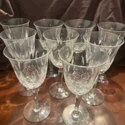 Wine Crystal-(9) Tiffin/Franciscan Crystal Elyse Wine Glasses
