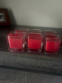 Set of 6 glass candles