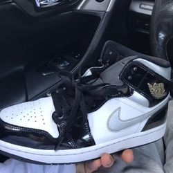 Air Jordan 1 Black White Metallic Silver