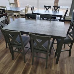 Brand New 7pc Counter Height Dining Set In grey 