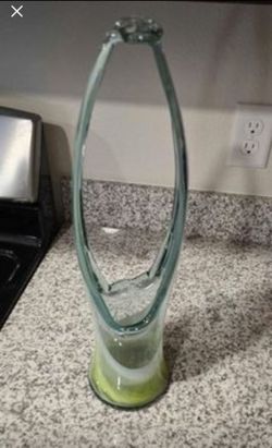 Vintage turquoise basket vase Murano