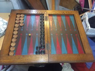 Antique backgammon board