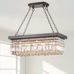 Lafollette 5 - Light Unique Rectangle Chandelier with Crystal Accents