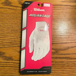 a696 Wilson, Advantage Ladies Left Handed Leather Glove, N Large, White 