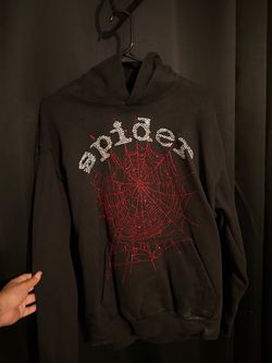 Sp5der OG Rhinestone Logo Hoodie Black Size L – Young Thug