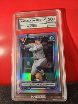 2026 Bowman Baseball Chrome Kazuma Okamoto Red Rookie Refractor #28 Blue Jay MGS 10 GEM MT