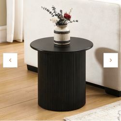 Compact Round Side Table, Black, 15'' H