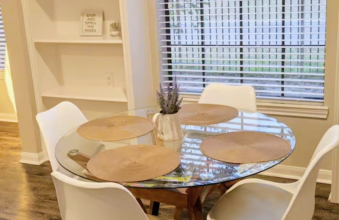 Glass Dining Set With 4 Chairs