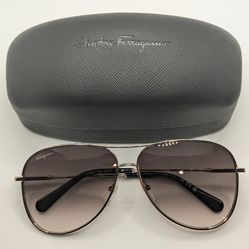 SALVATORE FERRAGAMO AVIATOR POLARIZED SUNGLASSES BROWN