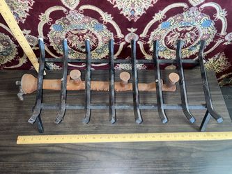 Vintage Cast Iron Fire Place Grate Fire Rock