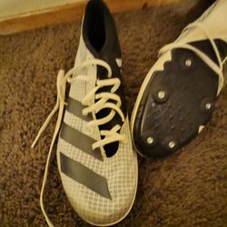 Adidas distancestar track spikes  9.5 black and white