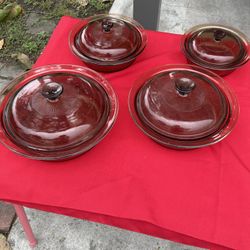 Cáserolas De Vidrio De Set De (  4  ) Piezas 