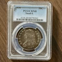 1830 Capped Bust Half Dollar (small 0)