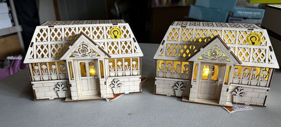 Paintable Light Up Wood Houses