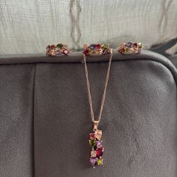 Necklace earrings, and ring set