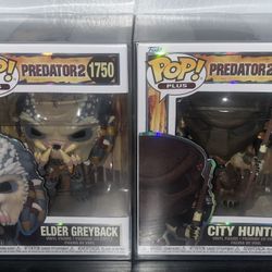 Funko Pop PLUS Predator 2 SET (Elder Greyback & City Hunter) w/ Protectors 