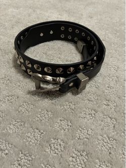 Black erd studded leather belt