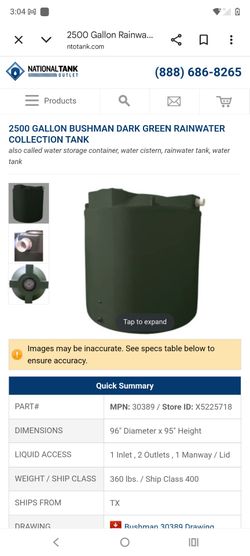 2 2500gl watertanks