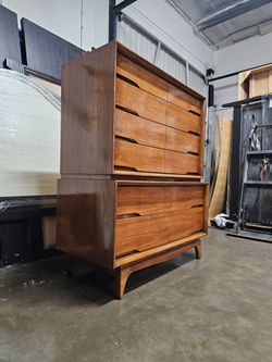 RARE 1960s KENT COFFEY “FORUM” MID-CENTURY MODERN HIGHBOY DRESSER – $999