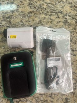 Range finder with slope and new golf brush