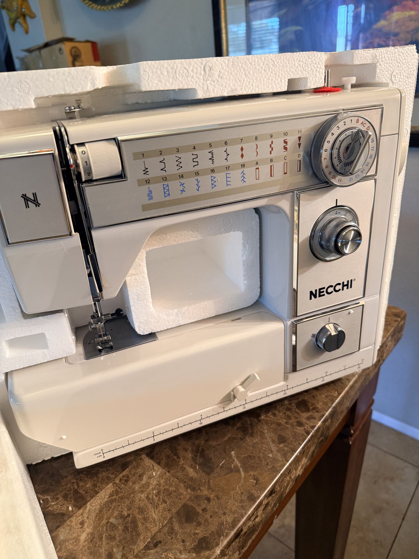 Necchi Vintage Sewing Machine 575 FA Original Box Basically New