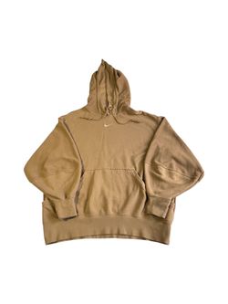 Nike Center Swoosh Hoodie Men’s Medium Brown Oversized Pullover Sweatshirt Logo