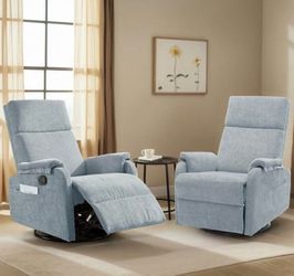 New - Set 2  Swivel 360 Recliner Rocket Chair