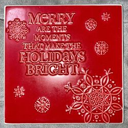 Hallmark Red Christmas Trivet/Hot Plate - EXCELLENT COND., NON-SMOKING HOME